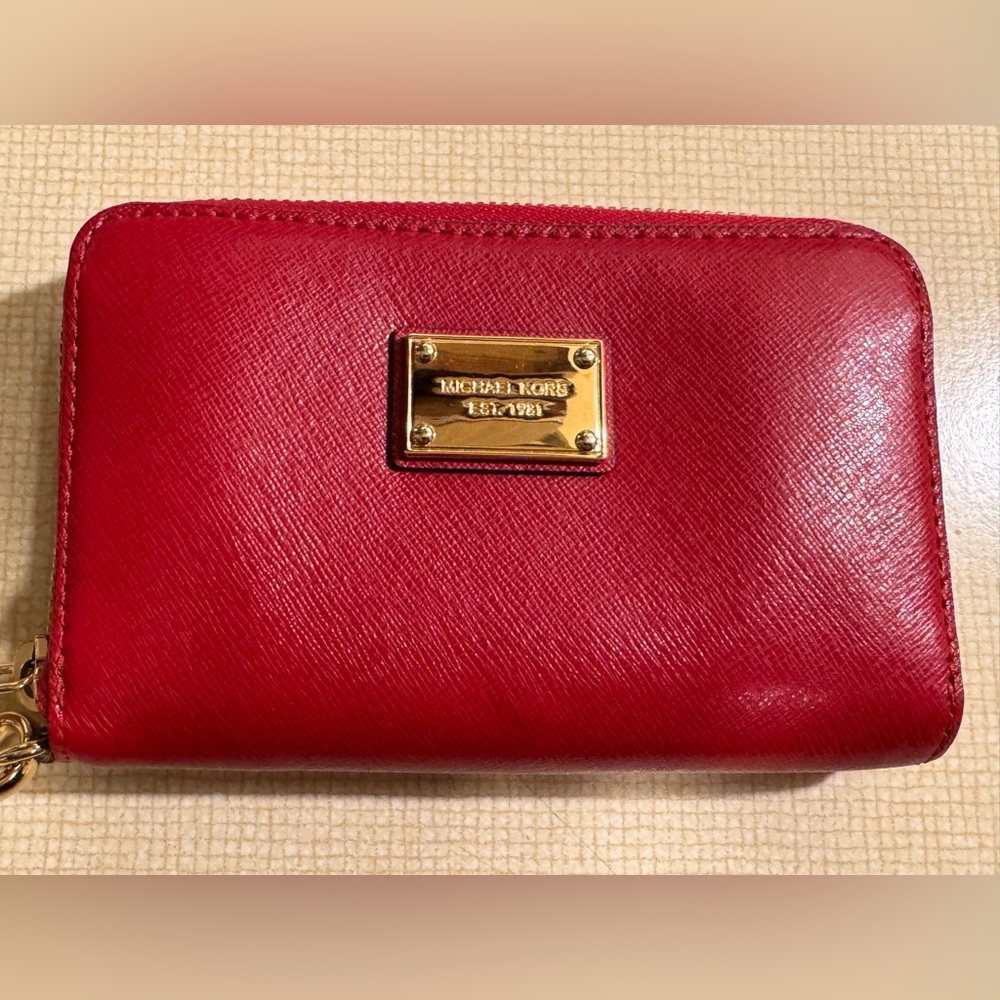 Michael Kors Cherry Red Leather Wallet
